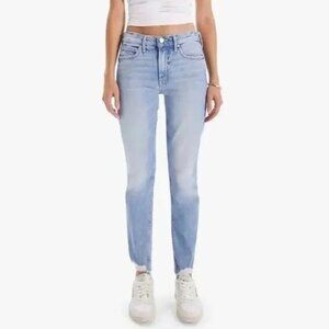 Mother The Flirt Fray Chewed Hem Jeans in I Confess Light Wash Womens Size 26